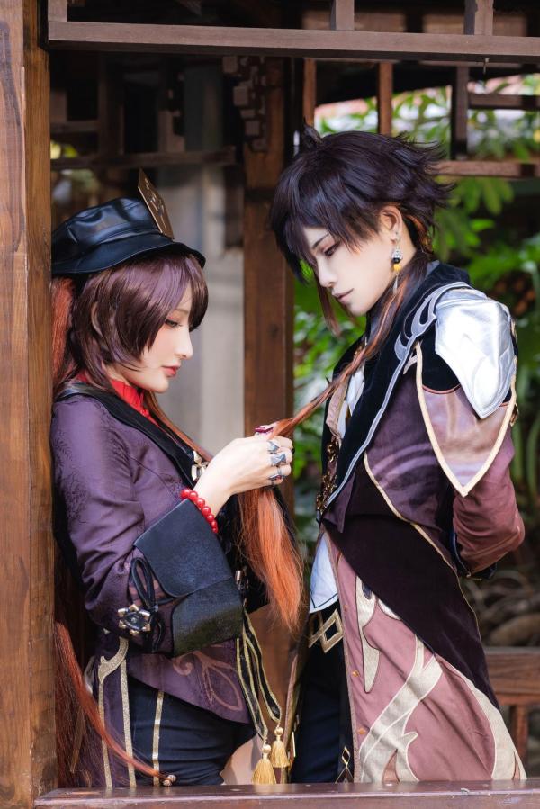    Fantasy-Factory小丁Ding与搭档双人组：原神往生堂胡桃钟离高质量Cosplay精选，古风场景绝美大片，2022.12作品第18张图片