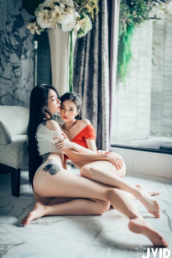    JVID-飘飘-辰辰-妍妍-仙仙-SS级女神私房诱惑写真，性感蕾丝内衣与紧身运动装碰撞，展现超高颜值绝美曲线，视觉盛宴-2022.01.28第24张图片