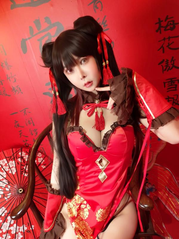    亚马逊鲶鱼 - 时崎狂三 新年改良旗袍 角色扮演写真 [25P]第2张图片