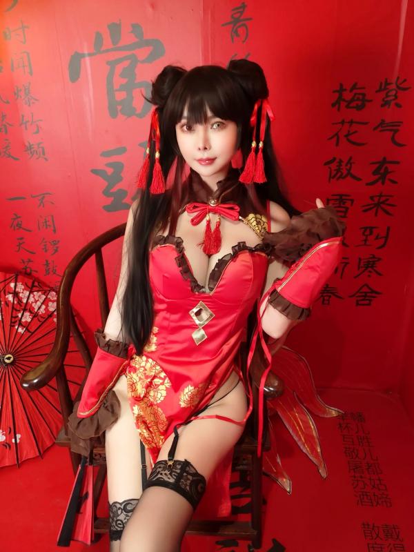    亚马逊鲶鱼 - 时崎狂三 新年改良旗袍 角色扮演写真 [25P]第4张图片