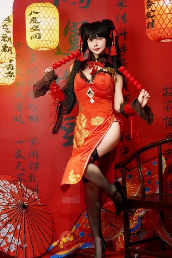    亚马逊鲶鱼 - 时崎狂三 新年改良旗袍 角色扮演写真 [25P]第7张图片
