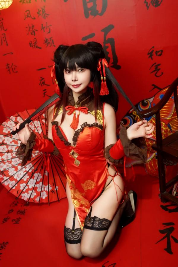    亚马逊鲶鱼 - 时崎狂三 新年改良旗袍 角色扮演写真 [25P]第10张图片