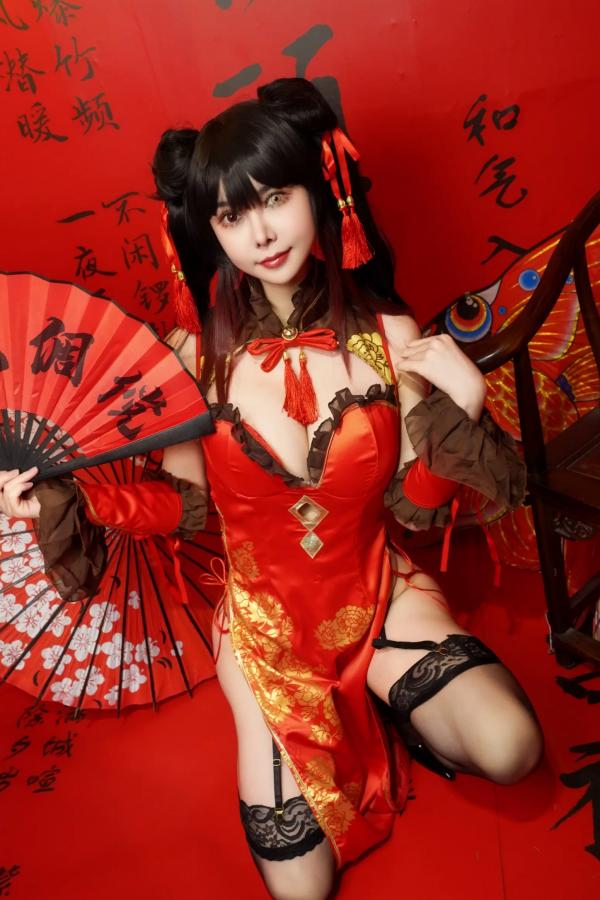    亚马逊鲶鱼 - 时崎狂三 新年改良旗袍 角色扮演写真 [25P]第12张图片