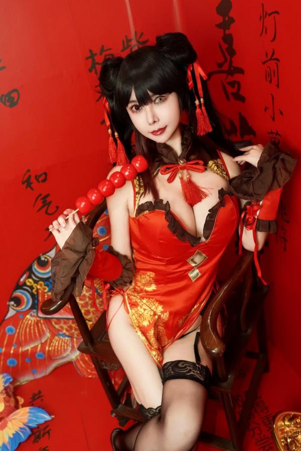    亚马逊鲶鱼 - 时崎狂三 新年改良旗袍 角色扮演写真 [25P]第14张图片