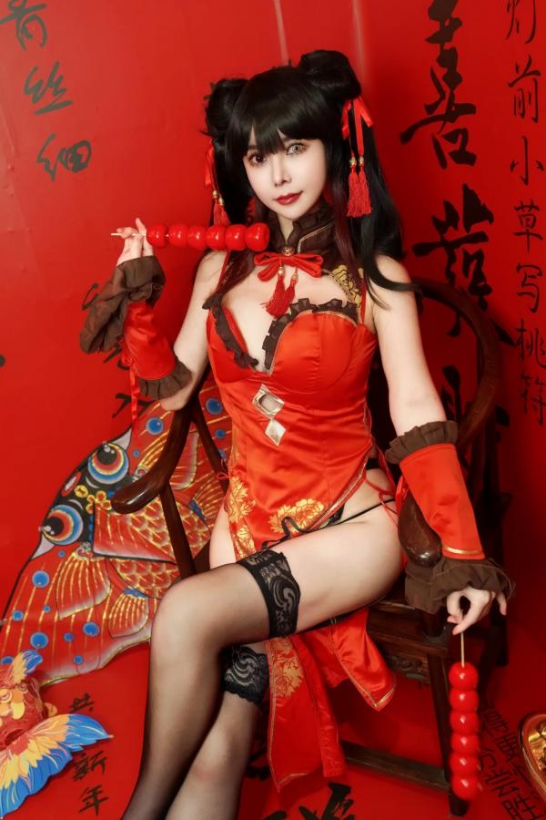    亚马逊鲶鱼 - 时崎狂三 新年改良旗袍 角色扮演写真 [25P]第16张图片