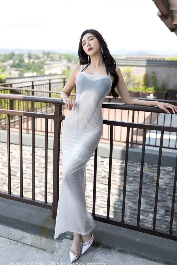 王馨瑶   XiaoYu语画界-王馨瑶yanni：现代家居内衣私房，轻透白纱勾勒极品美腿，冷艳性感绝美大片第9张图片
