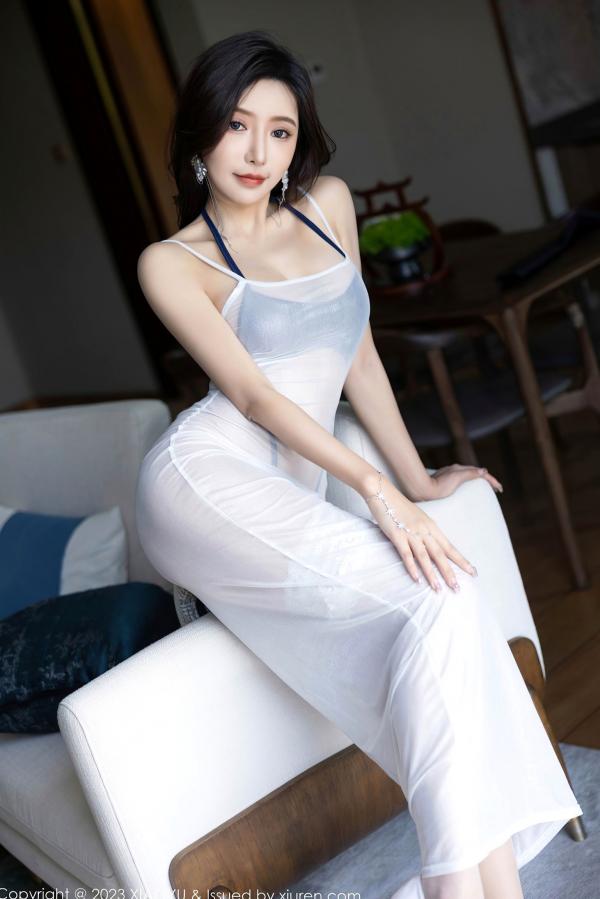 王馨瑶   XiaoYu语画界-王馨瑶yanni：现代家居内衣私房，轻透白纱勾勒极品美腿，冷艳性感绝美大片第21张图片