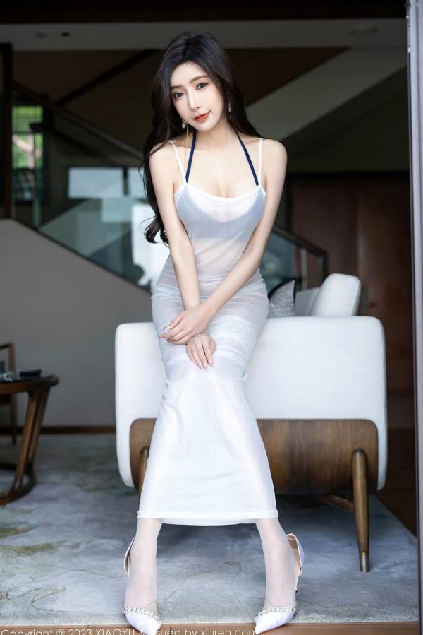 王馨瑶   XiaoYu语画界-王馨瑶yanni：现代家居内衣私房，轻透白纱勾勒极品美腿，冷艳性感绝美大片第23张图片