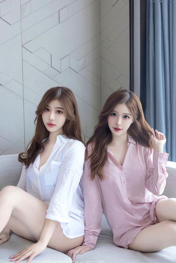    IMiss爱蜜社-753-Lavinia肉肉与姐妹花-清纯白衬衫私房照与性感内衣诱惑-2023.09.21第2张图片