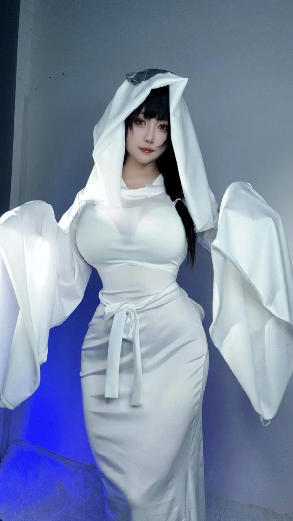    末夜787 - 可爱捣蛋鬼绝命幽灵娘，纯白透视长袍角色扮演私房照，性感撩人诱惑写真 [25P]第1张图片