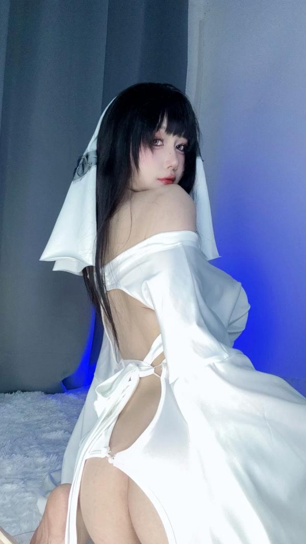   末夜787 - 可爱捣蛋鬼绝命幽灵娘，纯白透视长袍角色扮演私房照，性感撩人诱惑写真 [25P]第6张图片