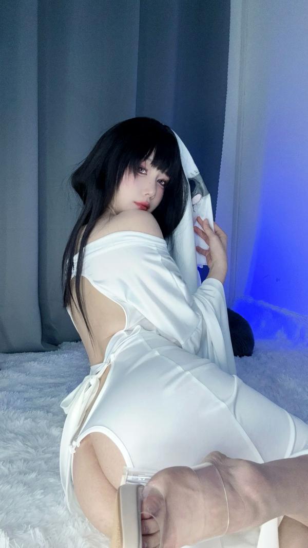    末夜787 - 可爱捣蛋鬼绝命幽灵娘，纯白透视长袍角色扮演私房照，性感撩人诱惑写真 [25P]第7张图片