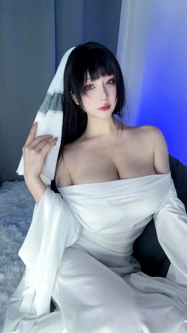   末夜787 - 可爱捣蛋鬼绝命幽灵娘，纯白透视长袍角色扮演私房照，性感撩人诱惑写真 [25P]第13张图片