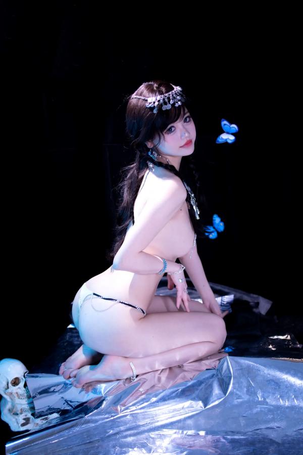   星黛鹿鹿 苗疆蓝蝶：异域民族风银饰写真，冷艳性感私房照，极致诱惑展现曼妙曲线第44张图片