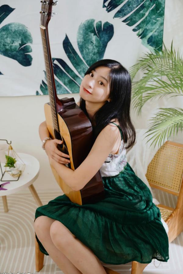    若颖 - 森系吊带长裙写真，清新治愈氧气少女，唯美私房摄影第10张图片