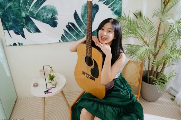    若颖 - 森系吊带长裙写真，清新治愈氧气少女，唯美私房摄影第12张图片