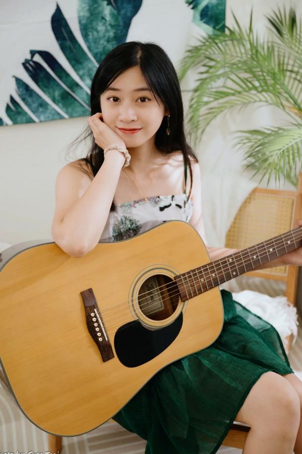    若颖 - 森系吊带长裙写真，清新治愈氧气少女，唯美私房摄影第14张图片