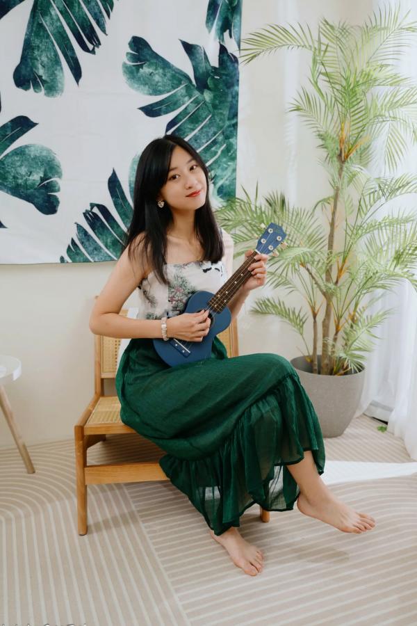    若颖 - 森系吊带长裙写真，清新治愈氧气少女，唯美私房摄影第15张图片