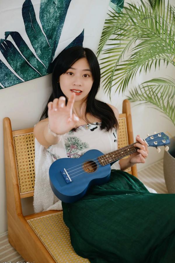    若颖 - 森系吊带长裙写真，清新治愈氧气少女，唯美私房摄影第18张图片