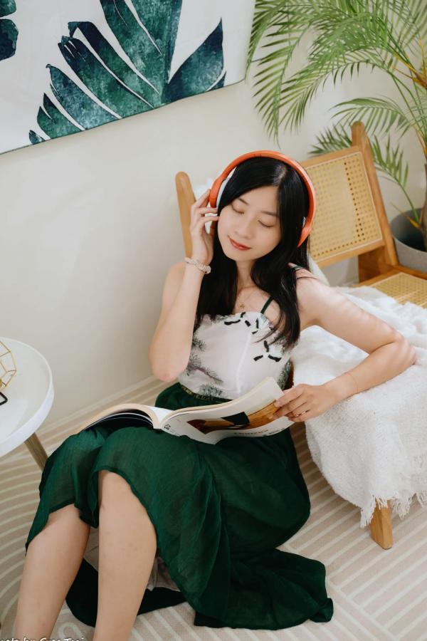    若颖 - 森系吊带长裙写真，清新治愈氧气少女，唯美私房摄影第51张图片
