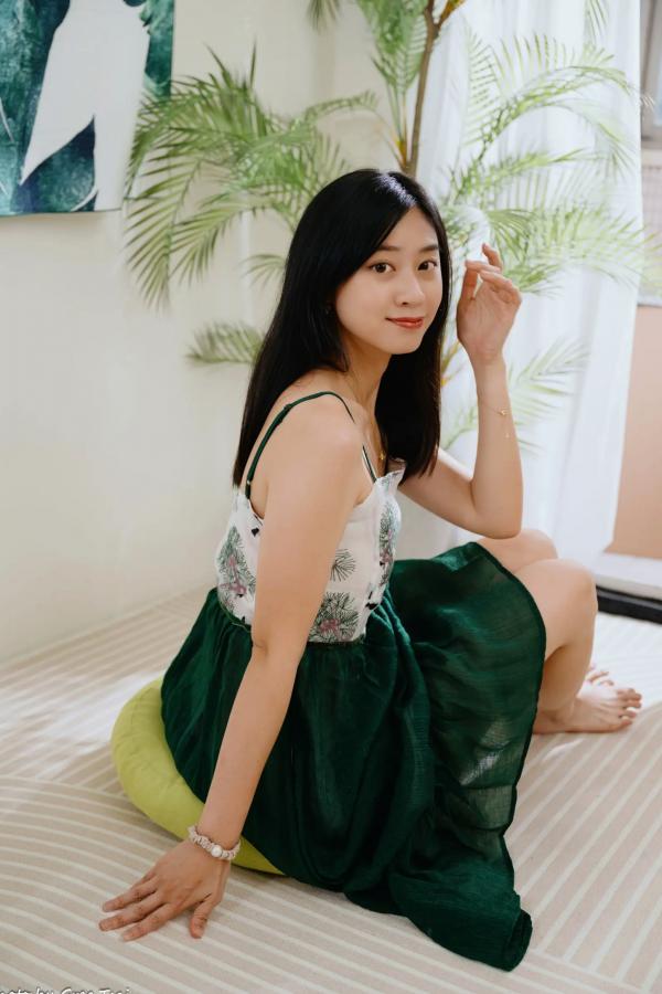    若颖 - 森系吊带长裙写真，清新治愈氧气少女，唯美私房摄影第91张图片