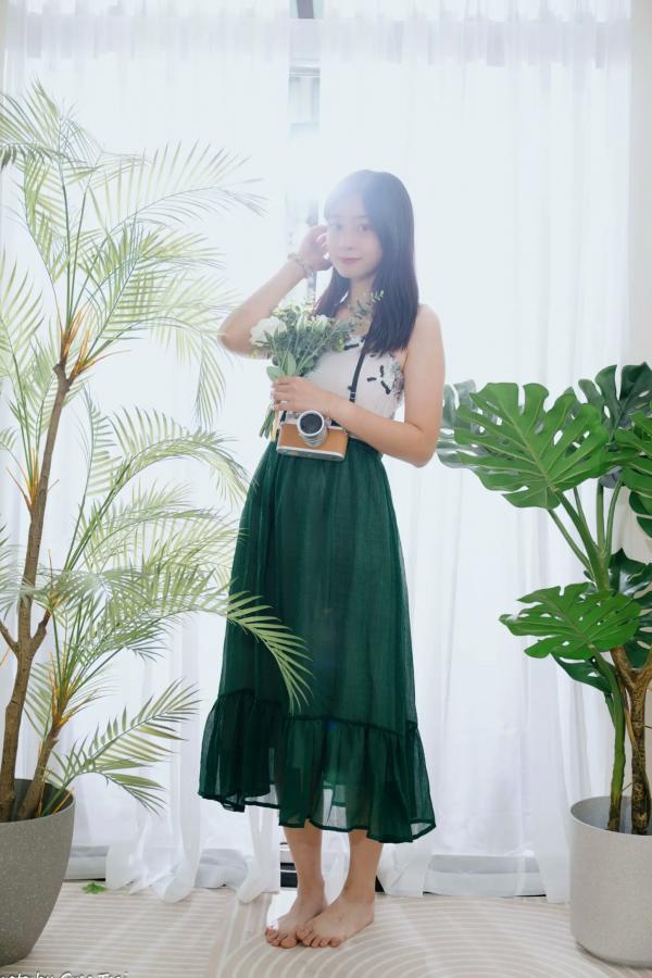    若颖 - 森系吊带长裙写真，清新治愈氧气少女，唯美私房摄影第107张图片