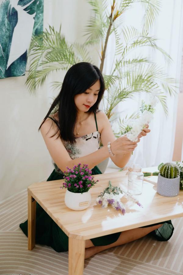    若颖 - 森系吊带长裙写真，清新治愈氧气少女，唯美私房摄影第118张图片
