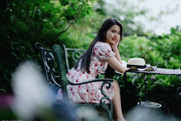    米浆 - 清新唯美绣球花丛女神写真，治愈系甜美户外花园私房照第107张图片