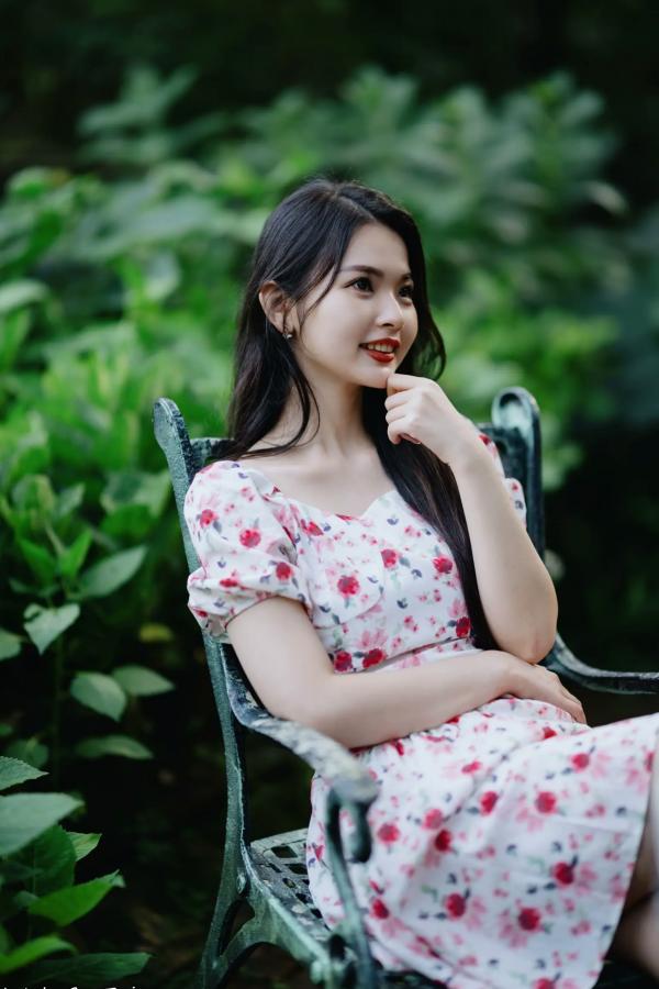    米浆 - 清新唯美绣球花丛女神写真，治愈系甜美户外花园私房照第113张图片