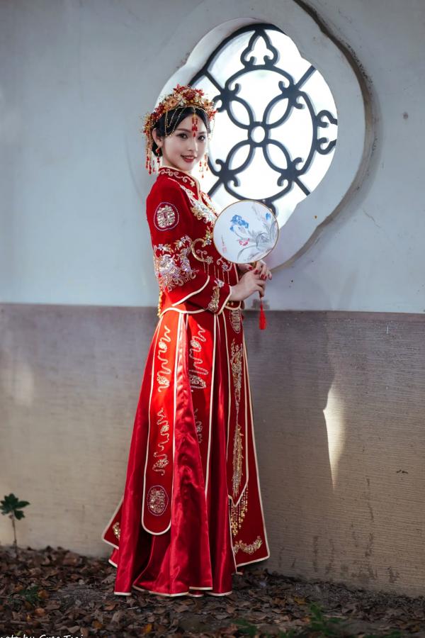    米浆 - 古典优雅秀禾服新娘写真，唯美樱花古风摄影 [67P]第4张图片
