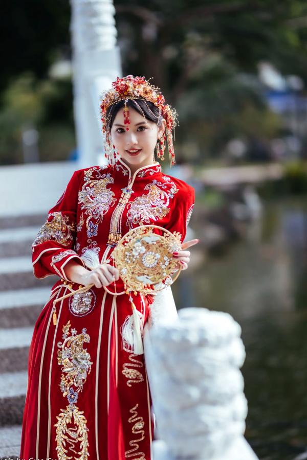    米浆 - 古典优雅秀禾服新娘写真，唯美樱花古风摄影 [67P]第17张图片