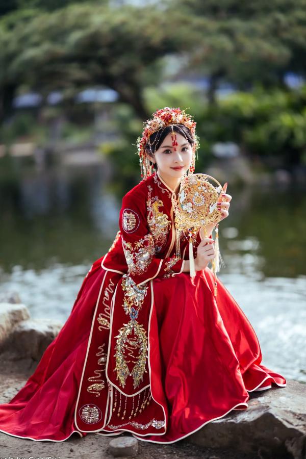    米浆 - 古典优雅秀禾服新娘写真，唯美樱花古风摄影 [67P]第18张图片
