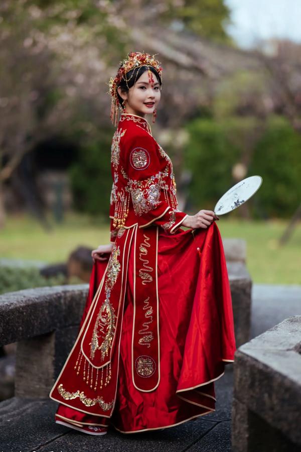    米浆 - 古典优雅秀禾服新娘写真，唯美樱花古风摄影 [67P]第41张图片