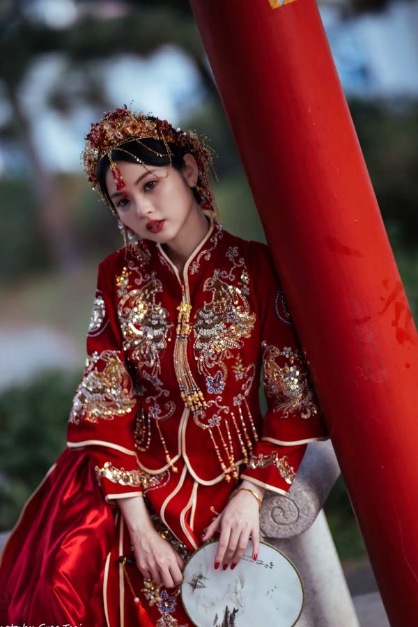    米浆 - 古典优雅秀禾服新娘写真，唯美樱花古风摄影 [67P]第49张图片