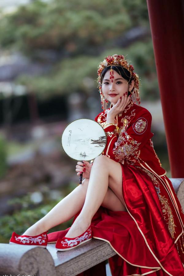    米浆 - 古典优雅秀禾服新娘写真，唯美樱花古风摄影 [67P]第52张图片