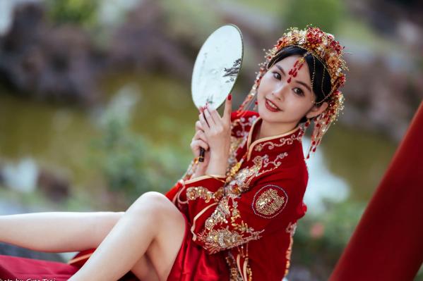    米浆 - 古典优雅秀禾服新娘写真，唯美樱花古风摄影 [67P]第54张图片