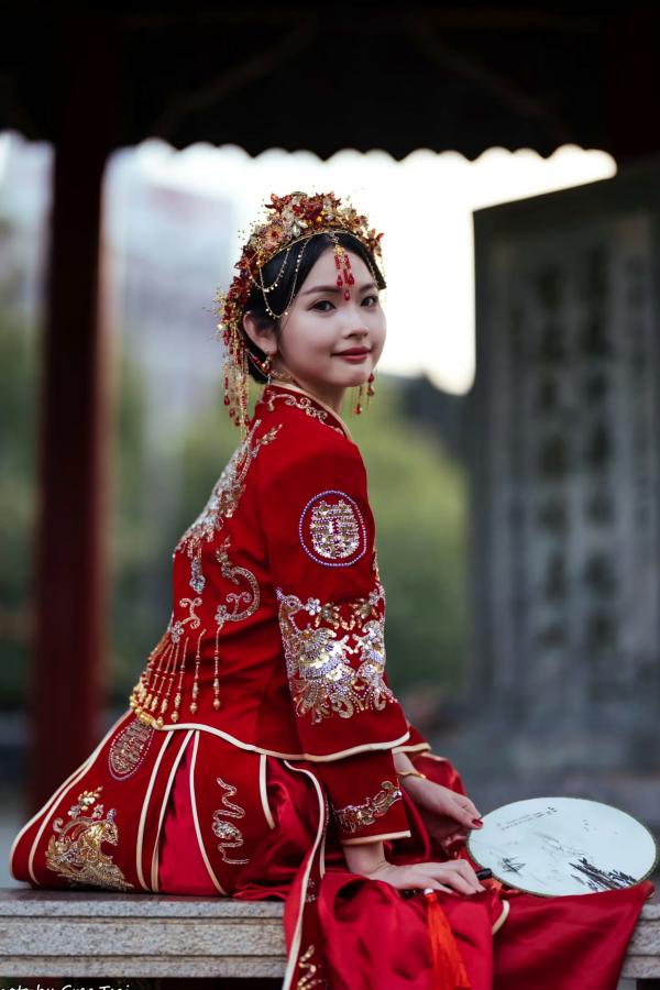    米浆 - 古典优雅秀禾服新娘写真，唯美樱花古风摄影 [67P]第56张图片