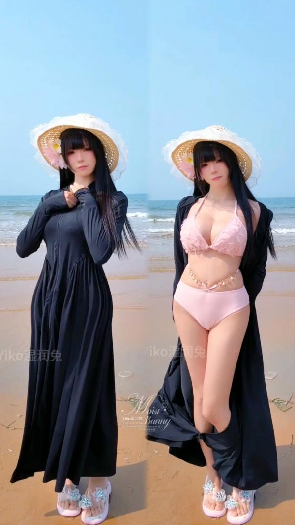    咬一口兔娘 - 粉红假日海边比基尼私房写真，极致纯欲风情展现火辣身材与迷人美腿，童颜巨乳女神绝美诱惑大片 [97P]第95张图片