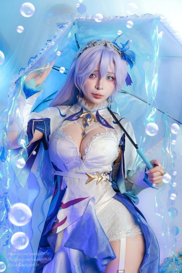    Umeko J - Cantarella Wuthering Waves 梦幻紫发二次元Cosplay性感私房写真第1张图片