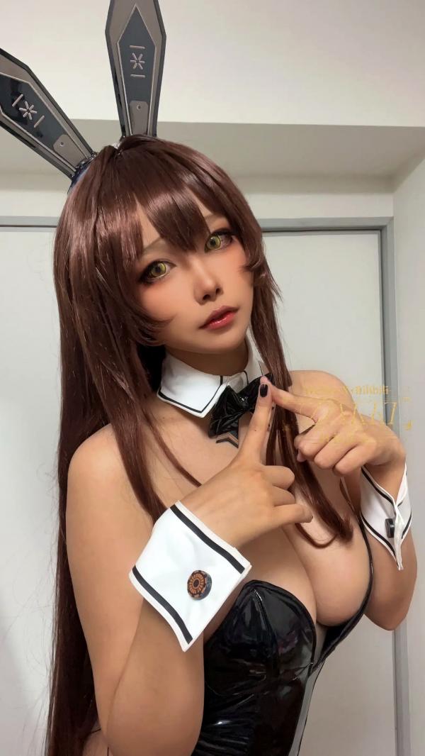    Dakki伊 - 诺亚尔兔女郎COS私房写真 [50P] - 性感漆皮连体衣与渔网袜诱惑，极致身材cosplay角色扮演大尺度佳作第30张图片