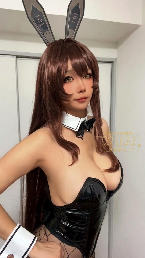    Dakki伊 - 诺亚尔兔女郎COS私房写真 [50P] - 性感漆皮连体衣与渔网袜诱惑，极致身材cosplay角色扮演大尺度佳作第41张图片