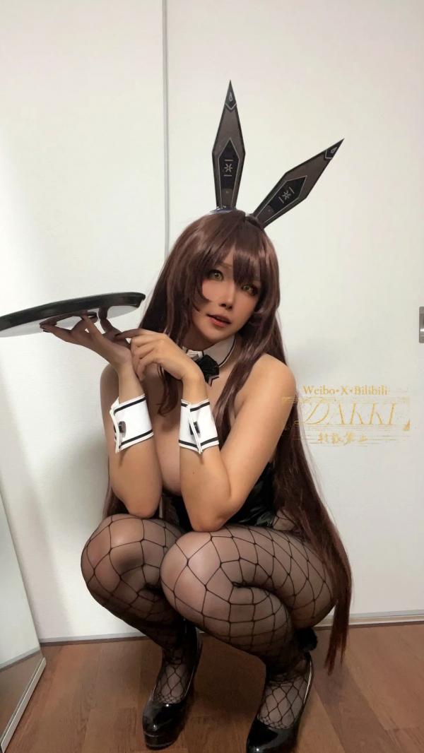    Dakki伊 - 诺亚尔兔女郎COS私房写真 [50P] - 性感漆皮连体衣与渔网袜诱惑，极致身材cosplay角色扮演大尺度佳作第45张图片