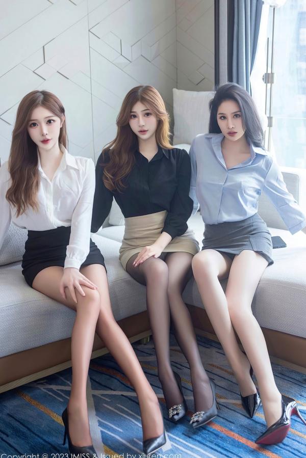    IMiss爱蜜社-743-Lavinia,Lindalinda,Jermy三姐妹：职业装OL与私房内衣诱惑，展现绝美身材与长腿女神魅力第1张图片