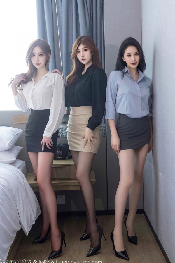    IMiss爱蜜社-743-Lavinia,Lindalinda,Jermy三姐妹：职业装OL与私房内衣诱惑，展现绝美身材与长腿女神魅力第13张图片