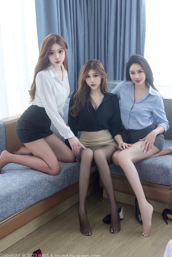    IMiss爱蜜社-743-Lavinia,Lindalinda,Jermy三姐妹：职业装OL与私房内衣诱惑，展现绝美身材与长腿女神魅力第26张图片