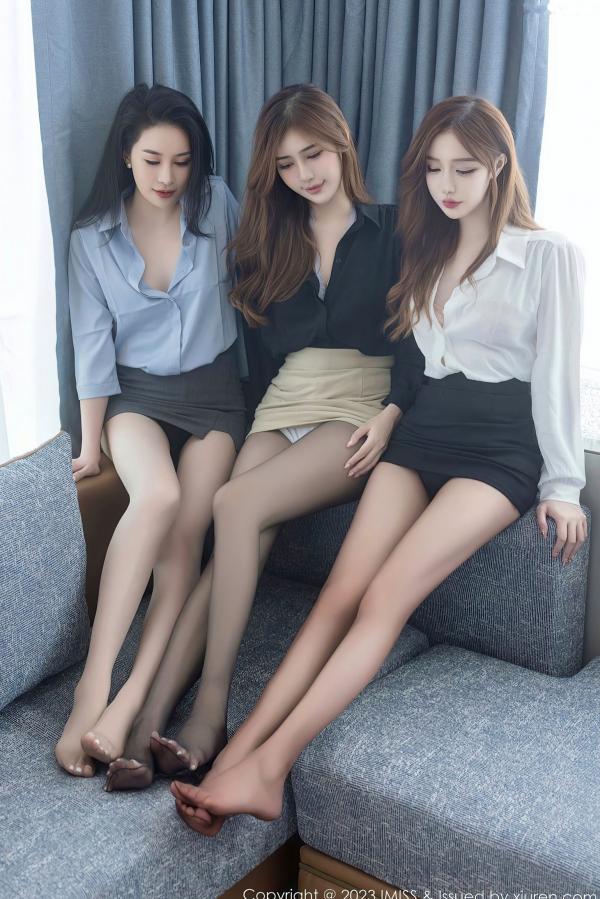    IMiss爱蜜社-743-Lavinia,Lindalinda,Jermy三姐妹：职业装OL与私房内衣诱惑，展现绝美身材与长腿女神魅力第31张图片