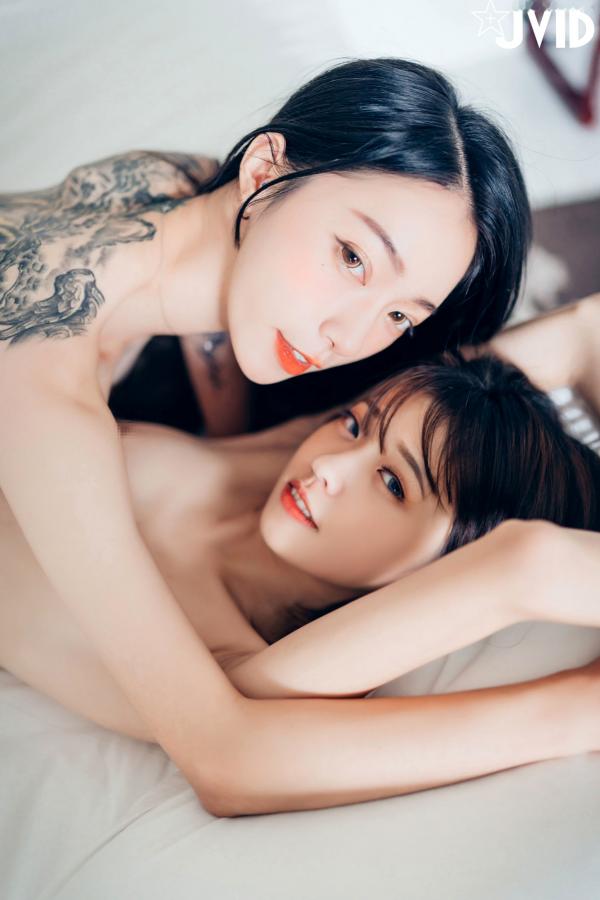    JVID-飘飘与妍妍：巨乳圣诞女神与她的麋鹿宠物，浴室私房互动大尺度写真（2019.11.06）第102张图片