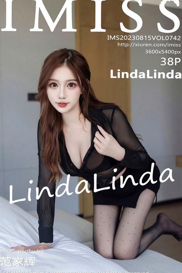    IMiss爱蜜社-742-LindaLinda-黑色薄纱透视装、私房大尺度写真，极致诱惑与黑丝美腿，冷艳女神演绎简约风情第1张图片