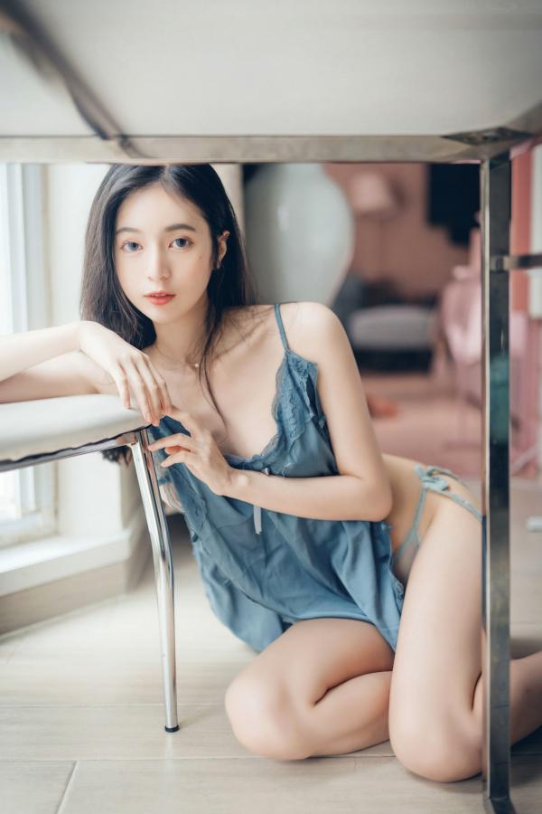    JVID-辰辰-极致诱惑蓝色两片式睡衣私房照-大尺度透明内裤拍摄-性感撩人绝美写真-2021.09.03第12张图片