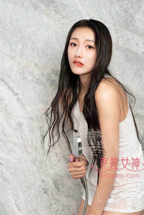    KelaGirls克拉女神 璇子《流水汩汩》浴室私房湿身写真，湿透白背心尽显极致性感诱惑第8张图片